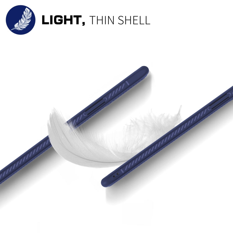 For iPhone 11 Pro Lenuo Leshen Series Stripe Texture TPU Case(Dark Blue)