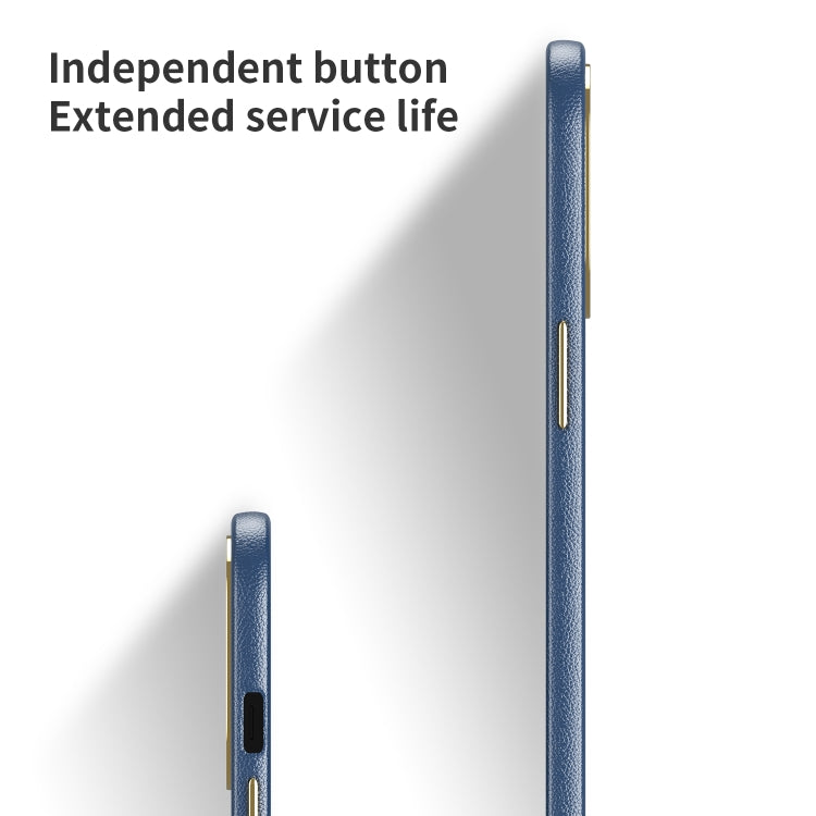 For iPhone 12 Pro Electroplating Leather Texture PC + TPU Phone Case