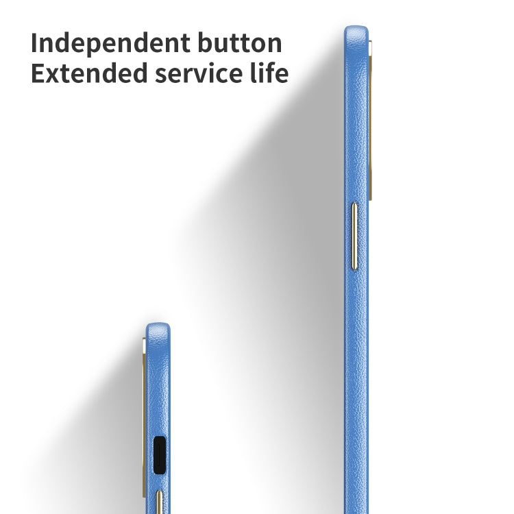 For iPhone 11 Electroplating Leather Texture PC + TPU Phone Case