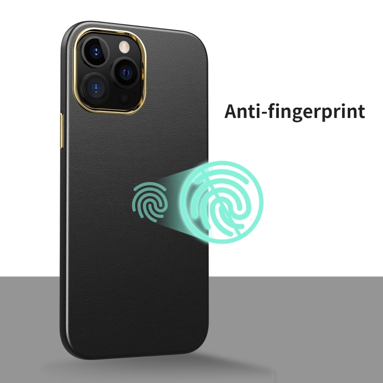 For iPhone 11 Electroplating Leather Texture PC + TPU Phone Case