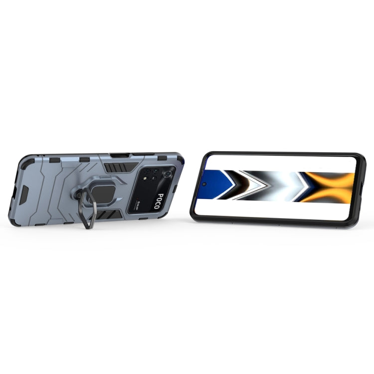 For Xiaomi Poco M4 Pro 4G Shockproof PC + TPU Protective Phone Case with Magnetic Ring Holder