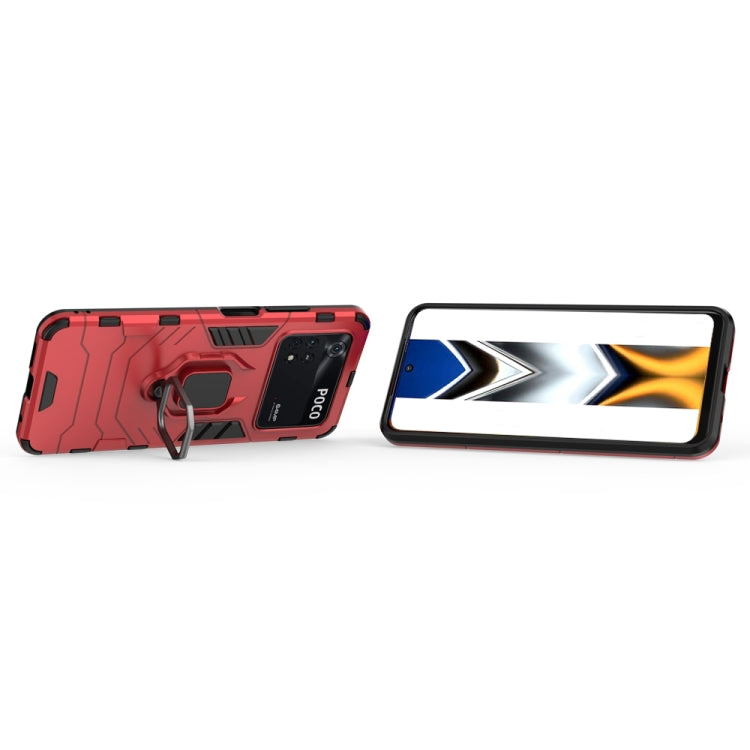 For Xiaomi Poco M4 Pro 4G Shockproof PC + TPU Protective Phone Case with Magnetic Ring Holder