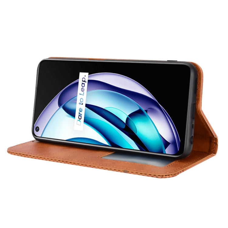 For OPPO Realme Q3T / Q3S Magnetic Buckle Retro Texture Leather Phone Case