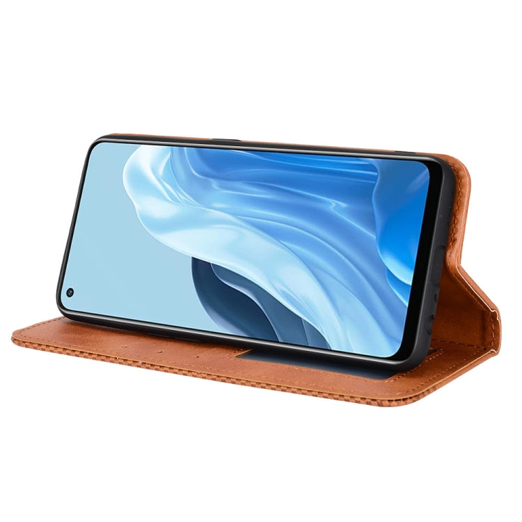 For OPPO Reno7 5G / Find X5 Lite Magnetic Buckle Retro Texture Leather Phone Case