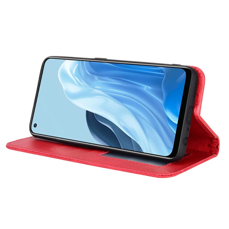 For OPPO Reno7 5G / Find X5 Lite Magnetic Buckle Retro Texture Leather Phone Case