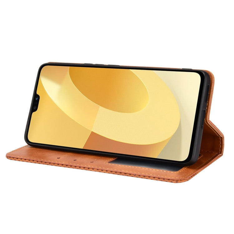 For vivo S12 / V23 5G Magnetic Buckle Retro Texture Leather Phone Case