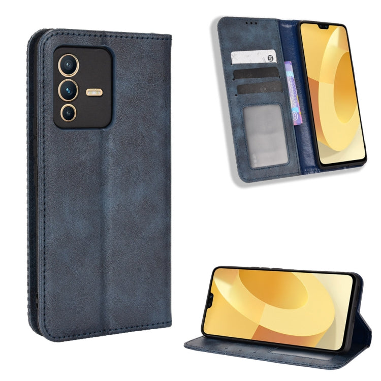 For vivo S12 / V23 5G Magnetic Buckle Retro Texture Leather Phone Case