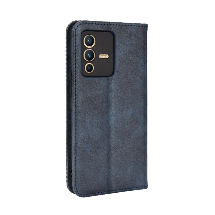 For vivo S12 / V23 5G Magnetic Buckle Retro Texture Leather Phone Case