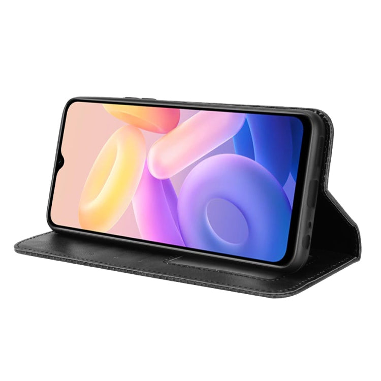 For vivo Y55s 5G Magnetic Buckle Retro Texture Leather Phone Case