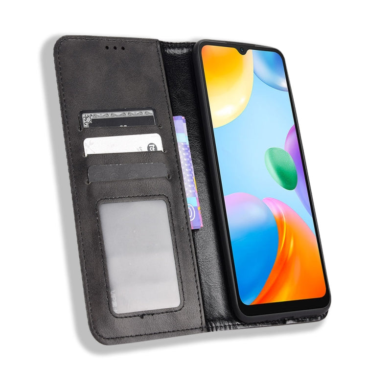 For Xiaomi Redmi 10C Magnetic Buckle Retro Texture Leather Phone Case