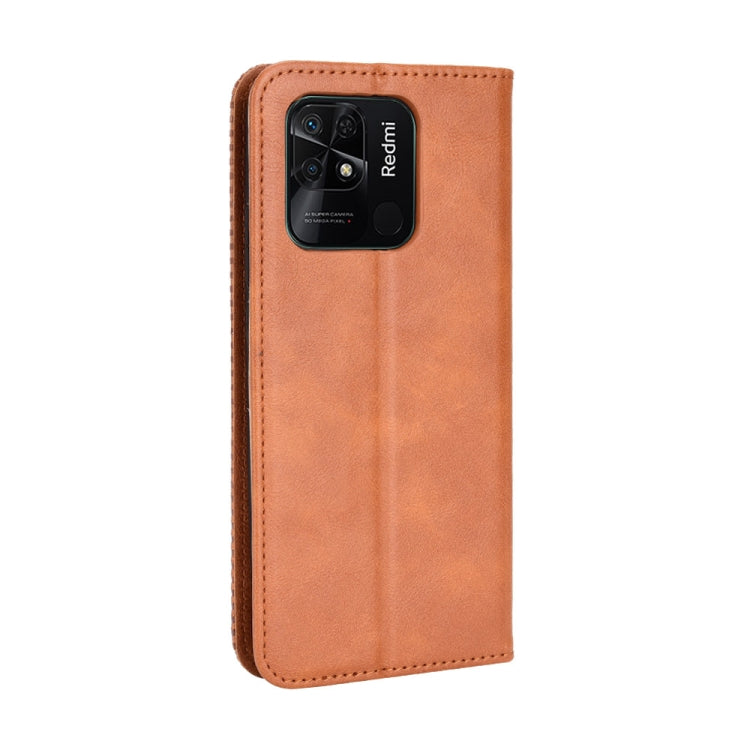 For Xiaomi Redmi 10C Magnetic Buckle Retro Texture Leather Phone Case
