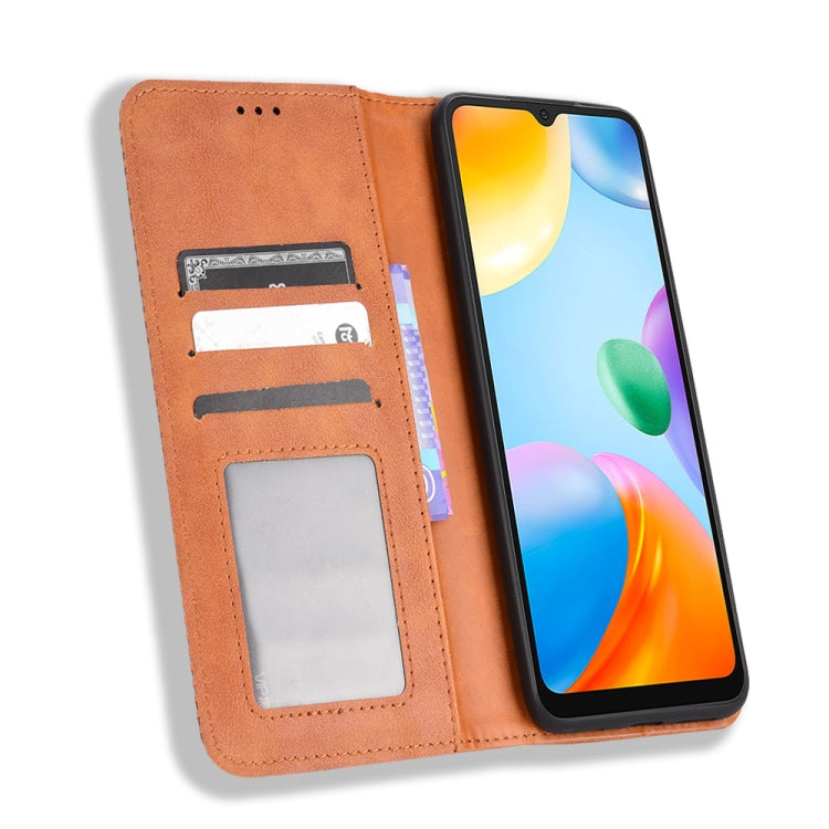 For Xiaomi Redmi 10C Magnetic Buckle Retro Texture Leather Phone Case