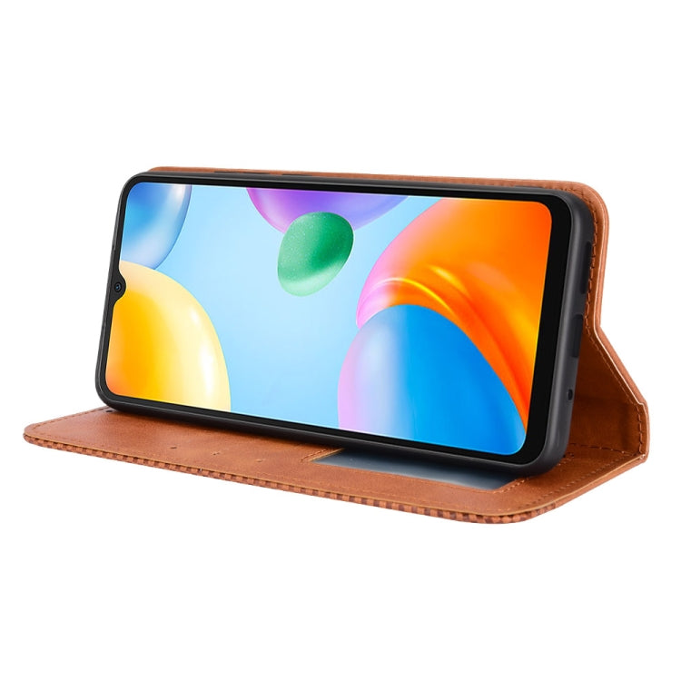 For Xiaomi Redmi 10C Magnetic Buckle Retro Texture Leather Phone Case