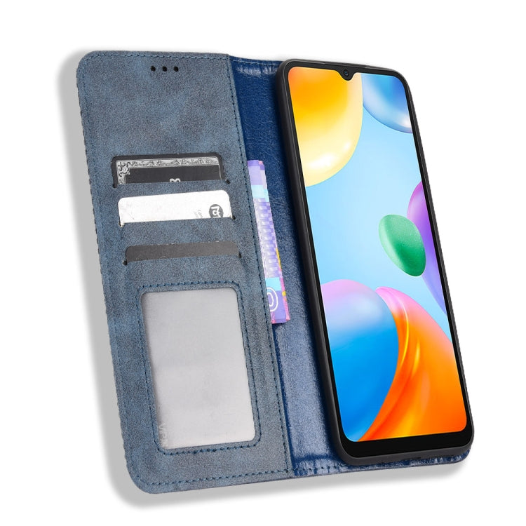 For Xiaomi Redmi 10C Magnetic Buckle Retro Texture Leather Phone Case