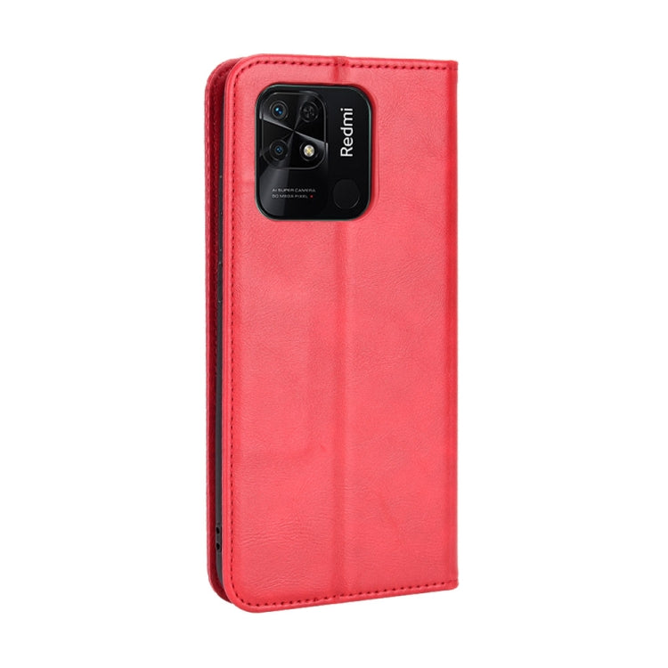 For Xiaomi Redmi 10C Magnetic Buckle Retro Texture Leather Phone Case