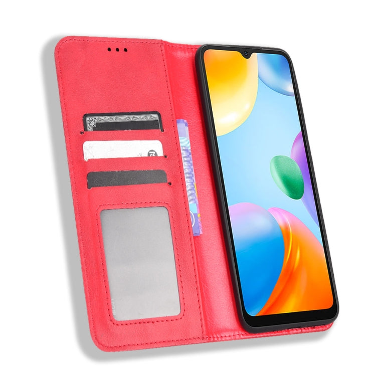 For Xiaomi Redmi 10C Magnetic Buckle Retro Texture Leather Phone Case