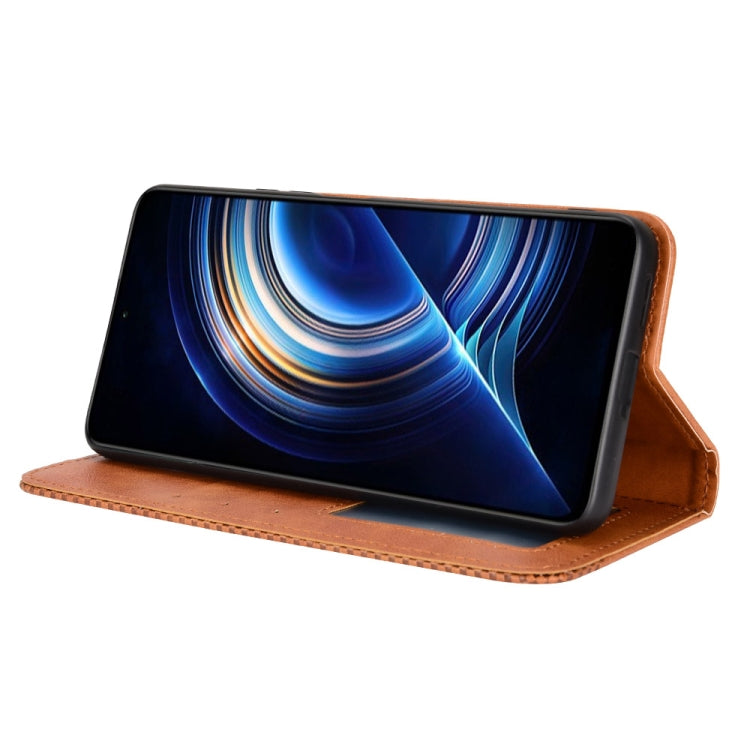 For Xiaomi Redmi Note 10S Magnetic Buckle Retro Texture Leather Phone Case