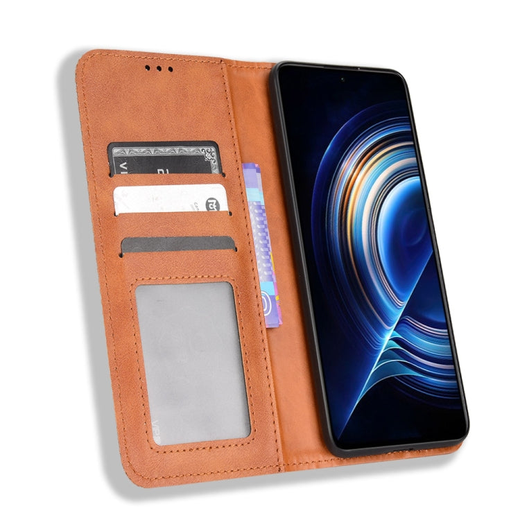 For Xiaomi Redmi K50 / K50 Pro Magnetic Buckle Retro Texture Leather Phone Case