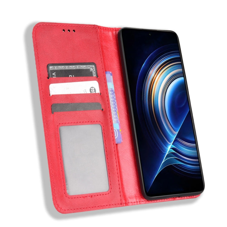 For Xiaomi Redmi K50 / K50 Pro Magnetic Buckle Retro Texture Leather Phone Case