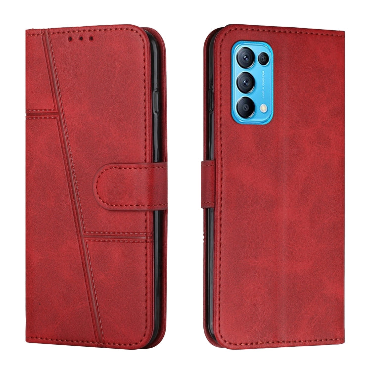 For OPPO Reno5 5G&4G / Find X3 Lite Stitching Calf Texture Buckle Leather Phone Case