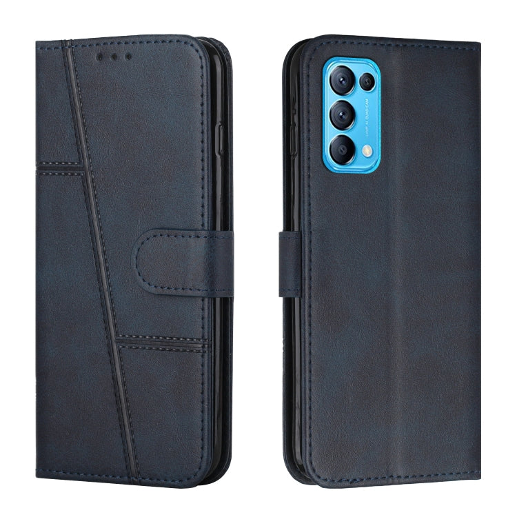 For OPPO Reno5 5G&4G / Find X3 Lite Stitching Calf Texture Buckle Leather Phone Case
