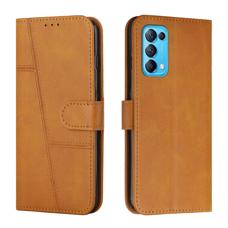 For OPPO Reno5 5G&4G / Find X3 Lite Stitching Calf Texture Buckle Leather Phone Case