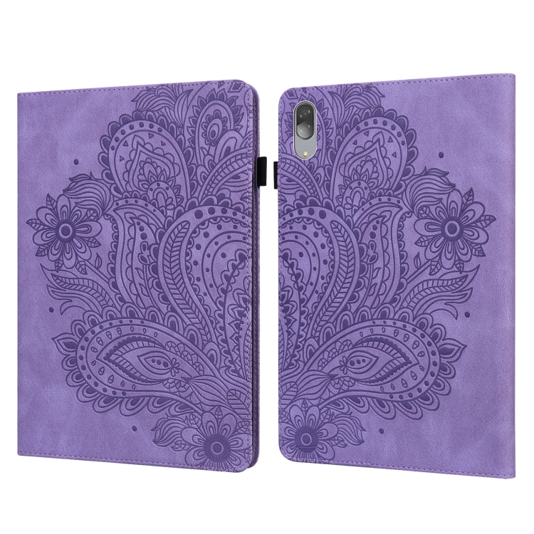 For Lenovo Tab P11 Pro 11.5 inch 2021 TB-J706L / TB-J706F Peacock Embossed Pattern TPU + PU Leather Tablet Case