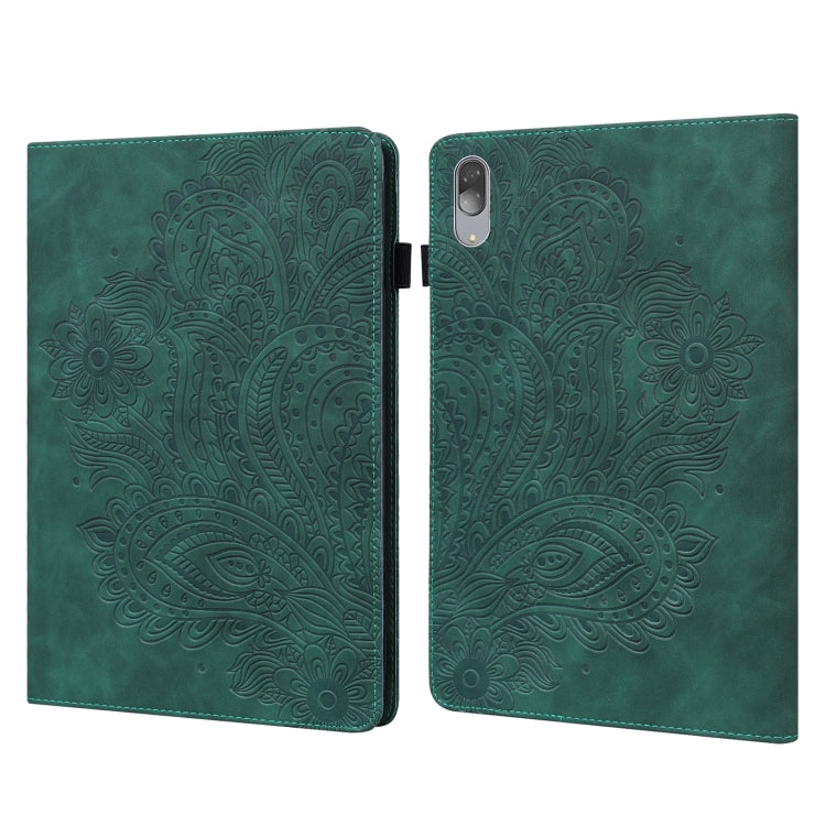 For Lenovo Tab P11 Pro 11.5 inch 2021 TB-J706L / TB-J706F Peacock Embossed Pattern TPU + PU Leather Tablet Case