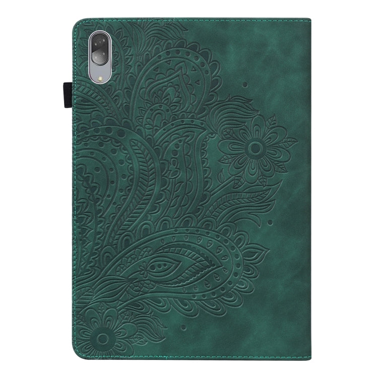 For Lenovo Tab P11 Pro 11.5 inch 2021 TB-J706L / TB-J706F Peacock Embossed Pattern TPU + PU Leather Tablet Case