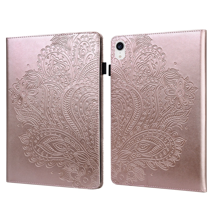 For iPad mini 6 Peacock Embossed Pattern TPU + PU Leather Tablet Case
