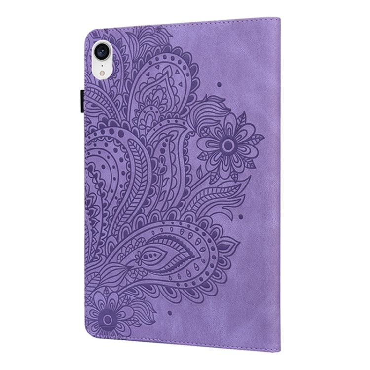 For iPad mini 6 Peacock Embossed Pattern TPU + PU Leather Tablet Case