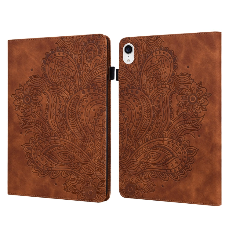 For iPad mini 6 Peacock Embossed Pattern TPU + PU Leather Tablet Case