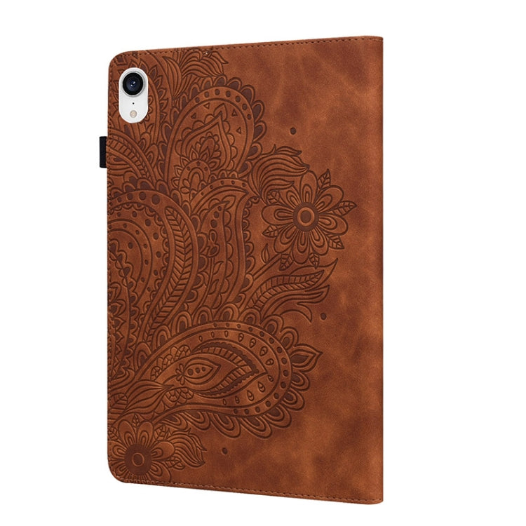 For iPad mini 6 Peacock Embossed Pattern TPU + PU Leather Tablet Case