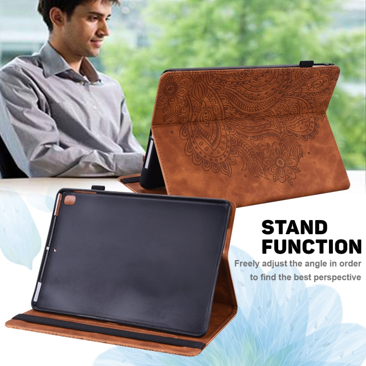For iPad mini 6 Peacock Embossed Pattern TPU + PU Leather Tablet Case