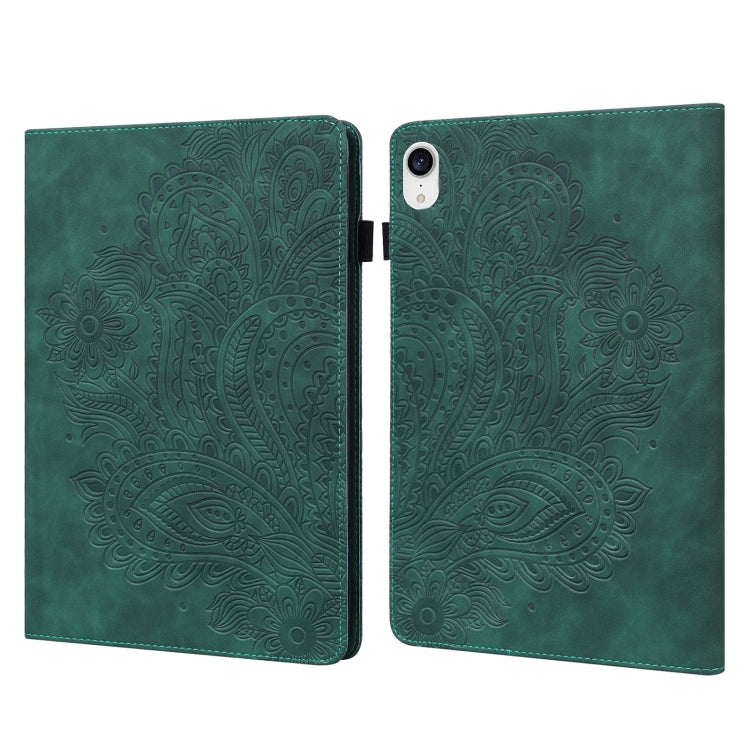 For iPad mini 6 Peacock Embossed Pattern TPU + PU Leather Tablet Case