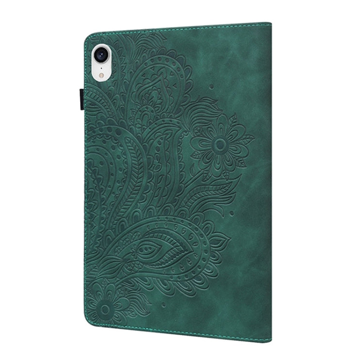 For iPad mini 6 Peacock Embossed Pattern TPU + PU Leather Tablet Case