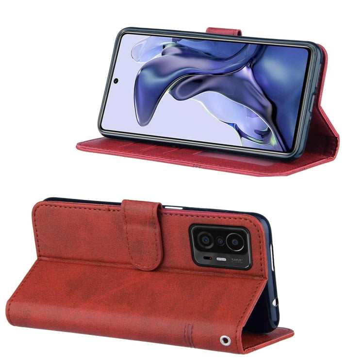 For Xiaomi 11T / 11T Pro Stitching Calf Texture Buckle Leather Phone Case