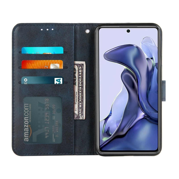 For Xiaomi 11T / 11T Pro Stitching Calf Texture Buckle Leather Phone Case