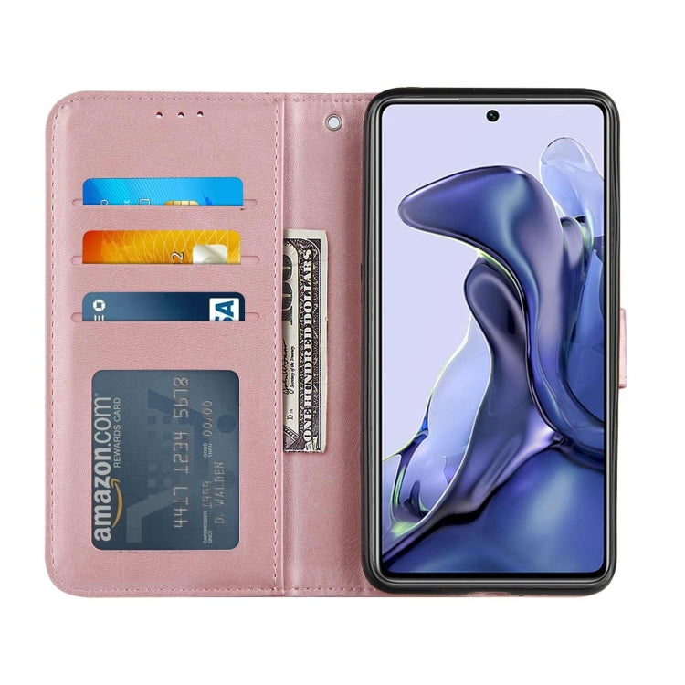 For Xiaomi 11T / 11T Pro Stitching Calf Texture Buckle Leather Phone Case