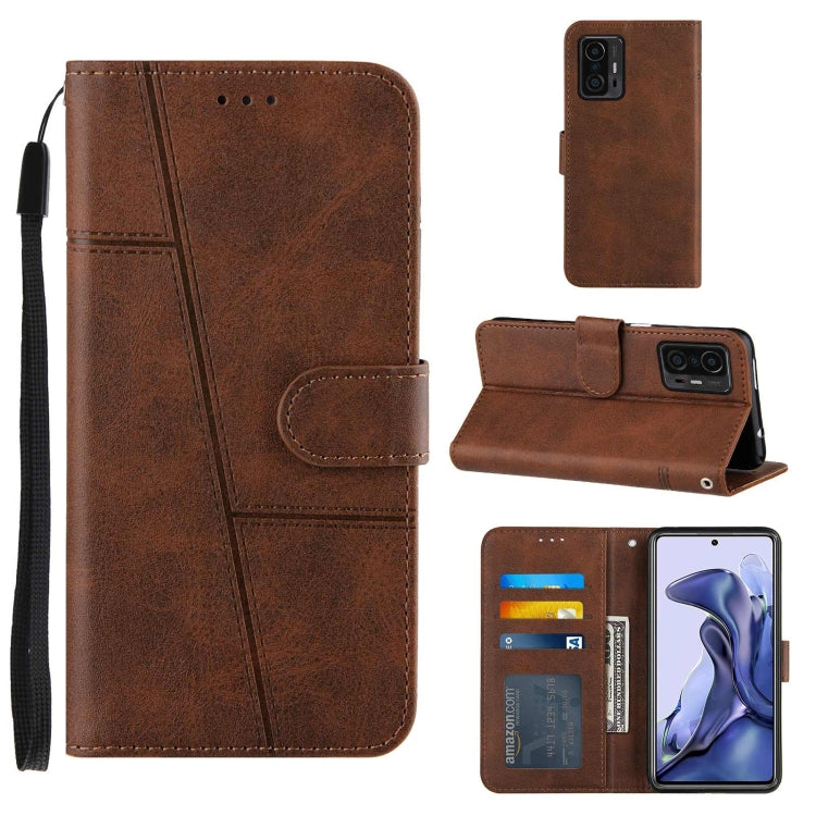 For Xiaomi 11T / 11T Pro Stitching Calf Texture Buckle Leather Phone Case