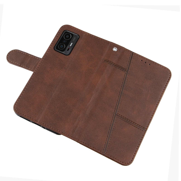 For Xiaomi 11T / 11T Pro Stitching Calf Texture Buckle Leather Phone Case