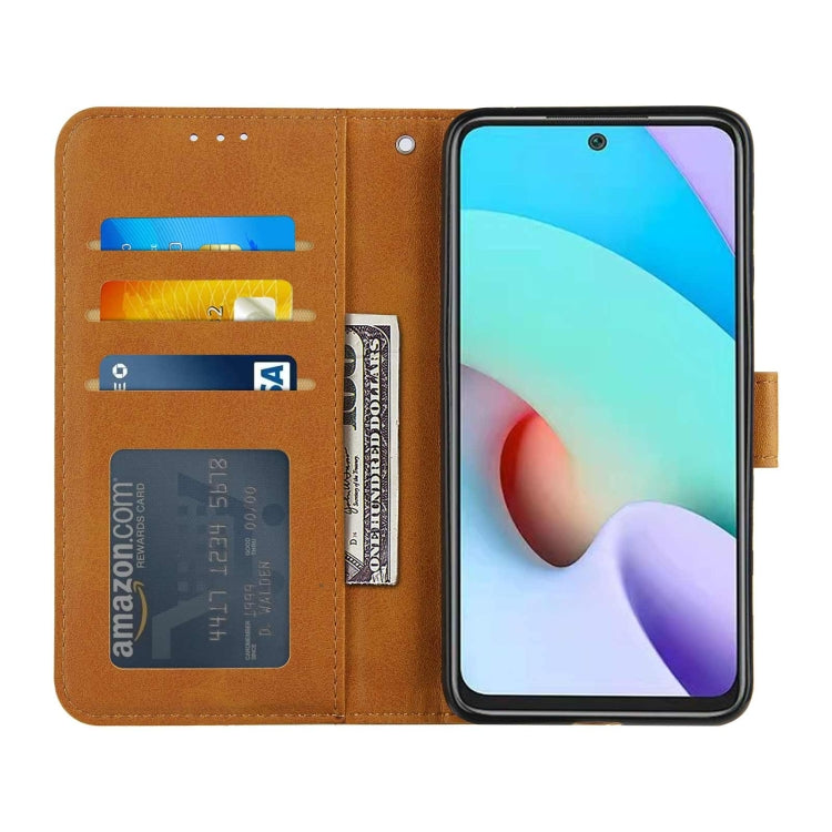 For Xiaomi Redmi 10 Stitching Calf Texture Buckle Leather Phone Case