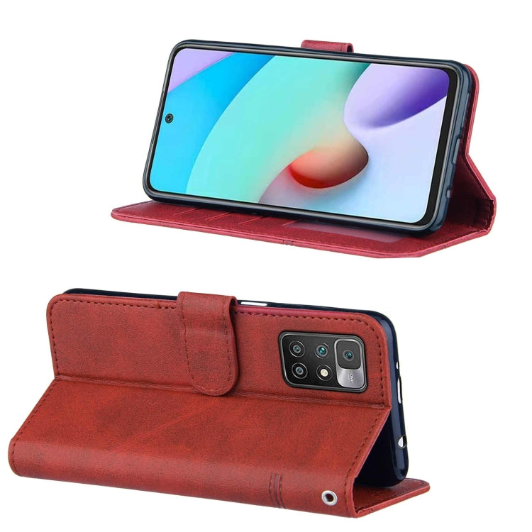 For Xiaomi Redmi 10 Stitching Calf Texture Buckle Leather Phone Case