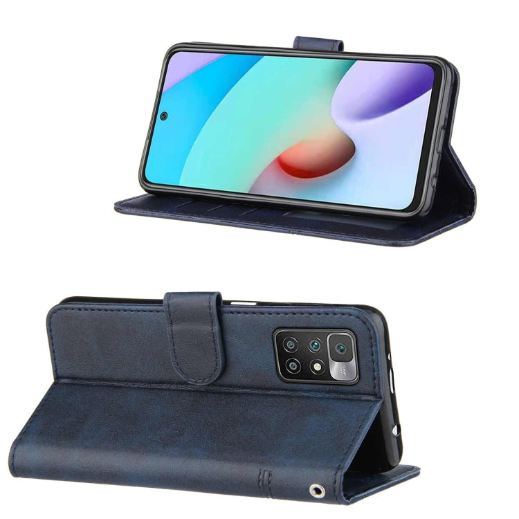For Xiaomi Redmi 10 Stitching Calf Texture Buckle Leather Phone Case
