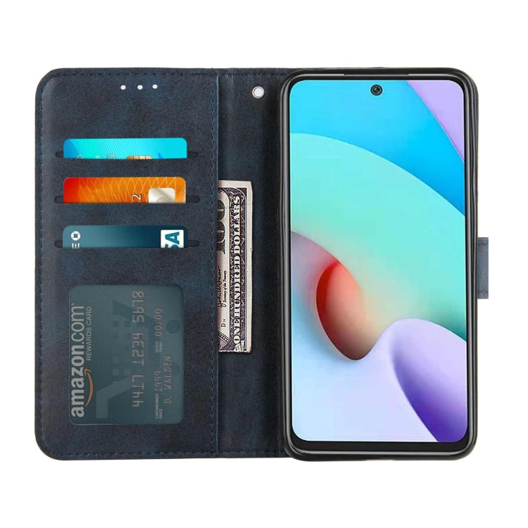 For Xiaomi Redmi 10 Stitching Calf Texture Buckle Leather Phone Case