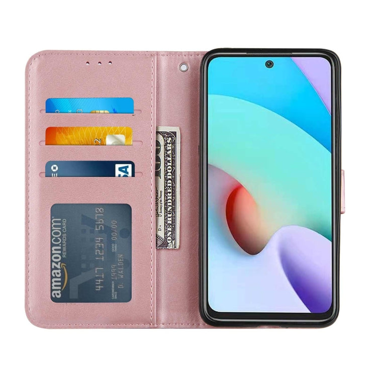 For Xiaomi Redmi 10 Stitching Calf Texture Buckle Leather Phone Case