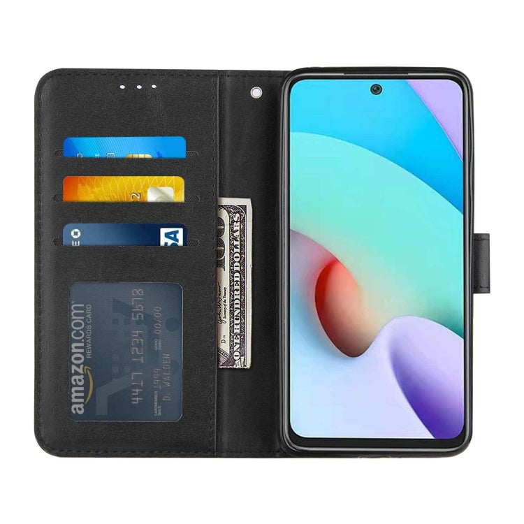 For Xiaomi Redmi 10 Stitching Calf Texture Buckle Leather Phone Case