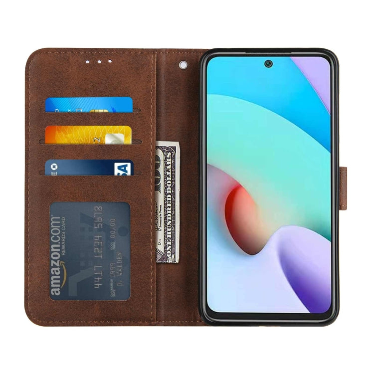 For Xiaomi Redmi 10 Stitching Calf Texture Buckle Leather Phone Case