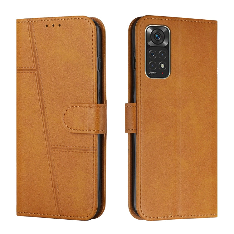 For Xiaomi Redmi Note 11/11S Foreign Version Stitching Calf Texture Buckle Leather Phone Case