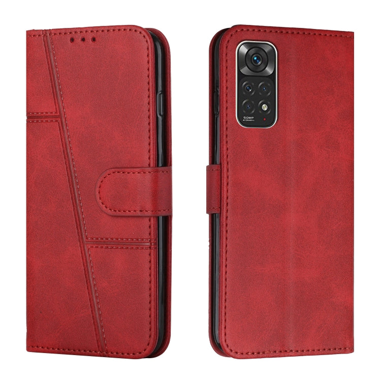 For Xiaomi Redmi Note 11/11S Foreign Version Stitching Calf Texture Buckle Leather Phone Case